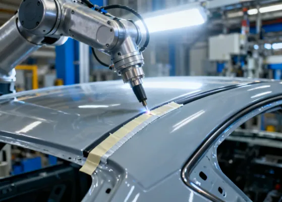 3M automotive tape applied on car body trim assembly line